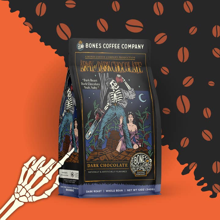 Bones Coffee Company - Wholesale Coffee Beans - Army of Dark Chocolate Coffee | 12oz | Whole Bean & Ground