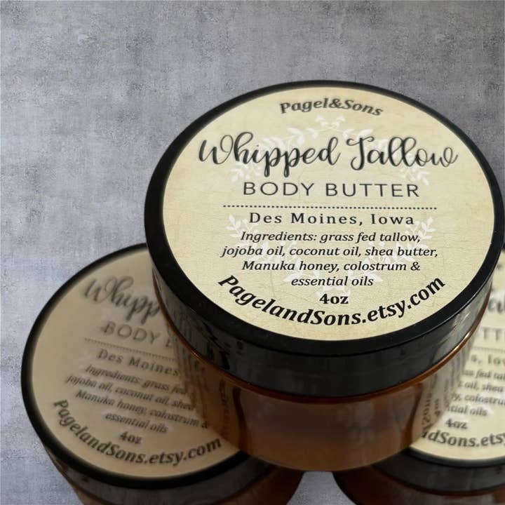 Pagel & Sons - Wholesale Body Balm/Butter - Grass-fed Whipped Tallow Body Butter Natural Moisturizer