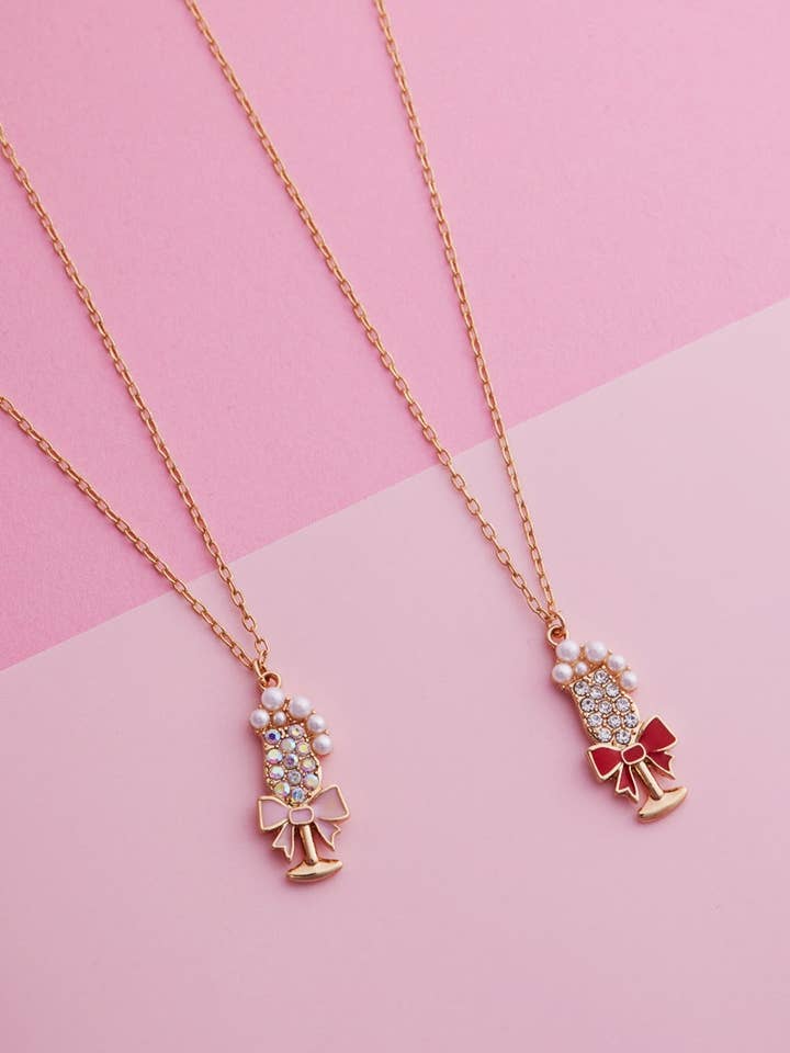 Valentinstag Weinglas Emaille Kurze Halskette für den Großhandel von Designature New York