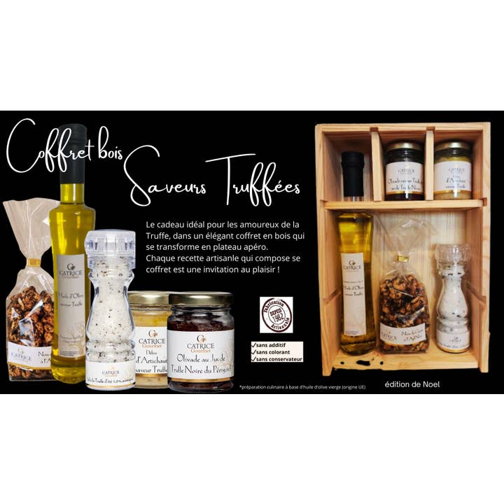 COFANETTO regalo gourmet - COFANETTO Legno Sapori Tartufati per la vendita all'ingrosso da parte di CATRICE GOURMET