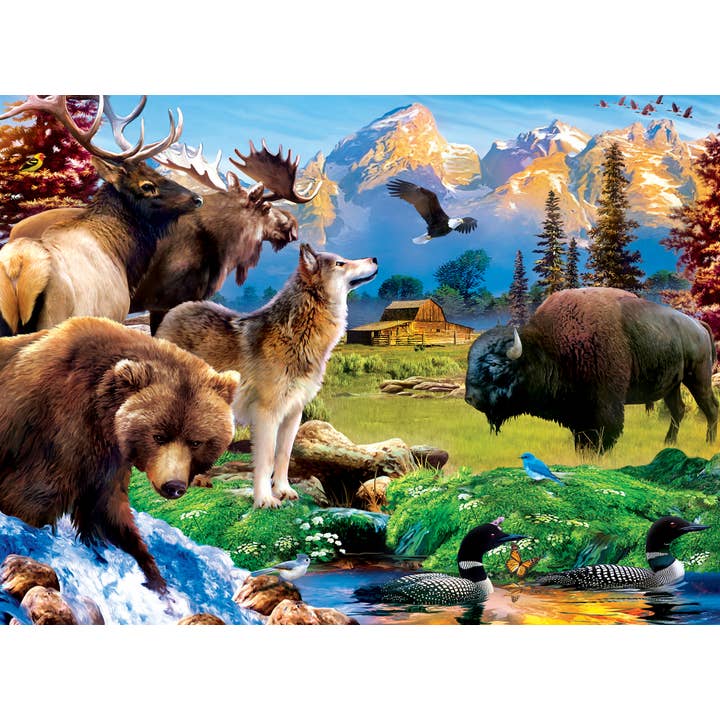 Masterpieces Puzzles - Wholesale Puzzle - Kids - Wildlife of Grand Teton National Park - 100 Piece Puzzle