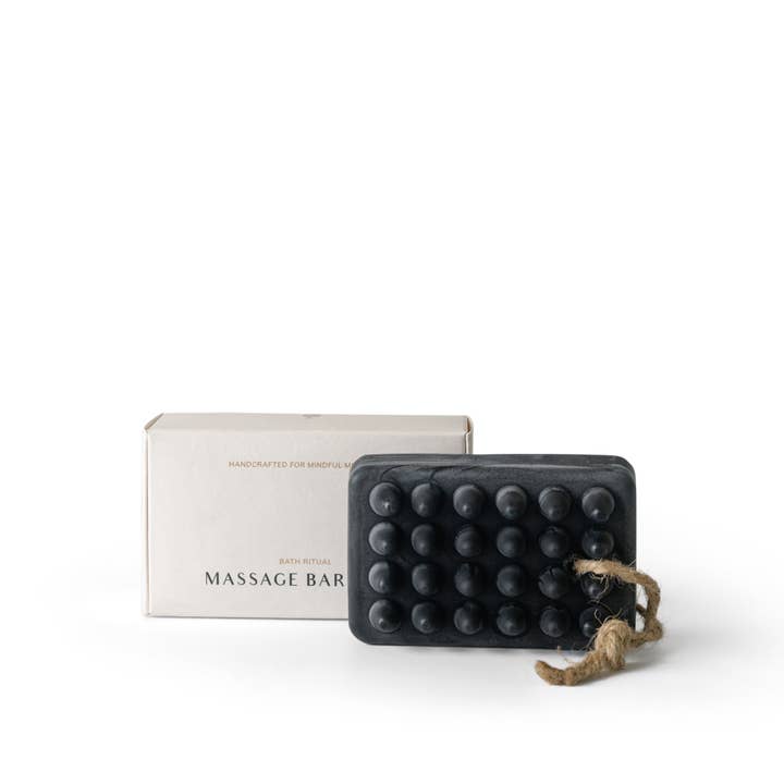 Palo Santo + Charcoal Massage Bar Soap for wholesale by Cedar and Myrrh