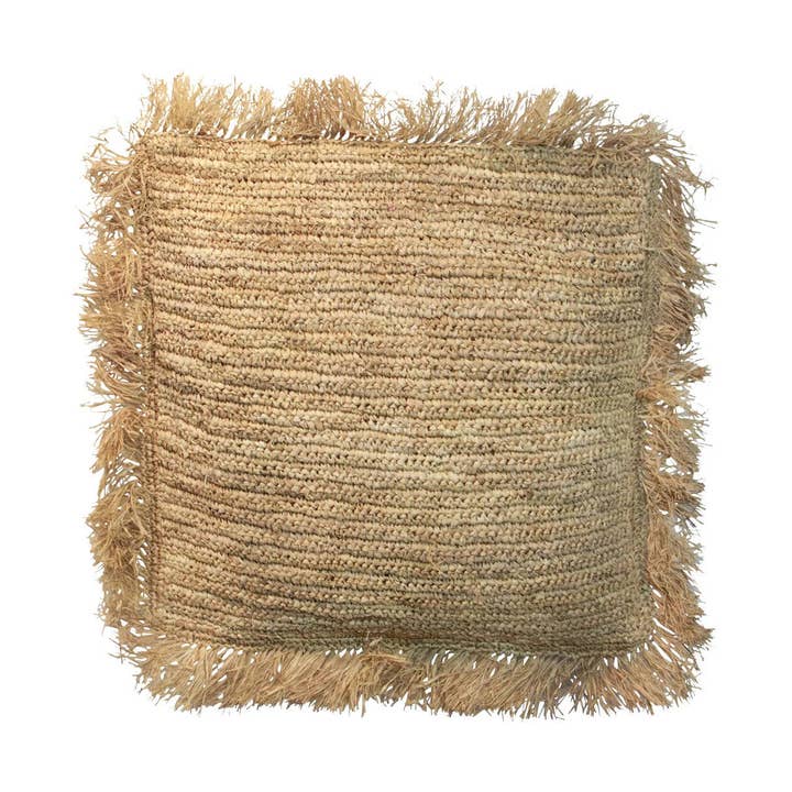 The Raffia Cushion Cover Square - Natural - 60x60 for wholesale by Bazar Bizar Living
