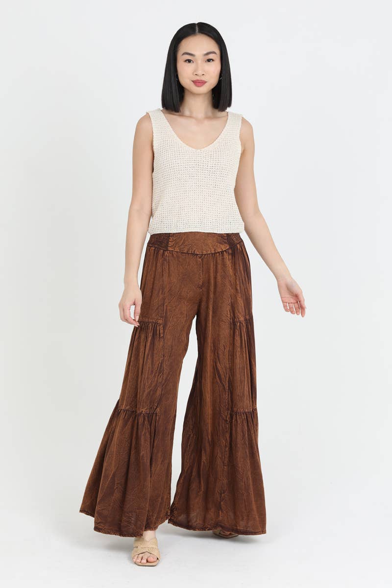 ANGIE - Wholesale Pants - Women's - B3690-ASIS WIDE LEG PANTS WITH V YOKE WAIST BAND11