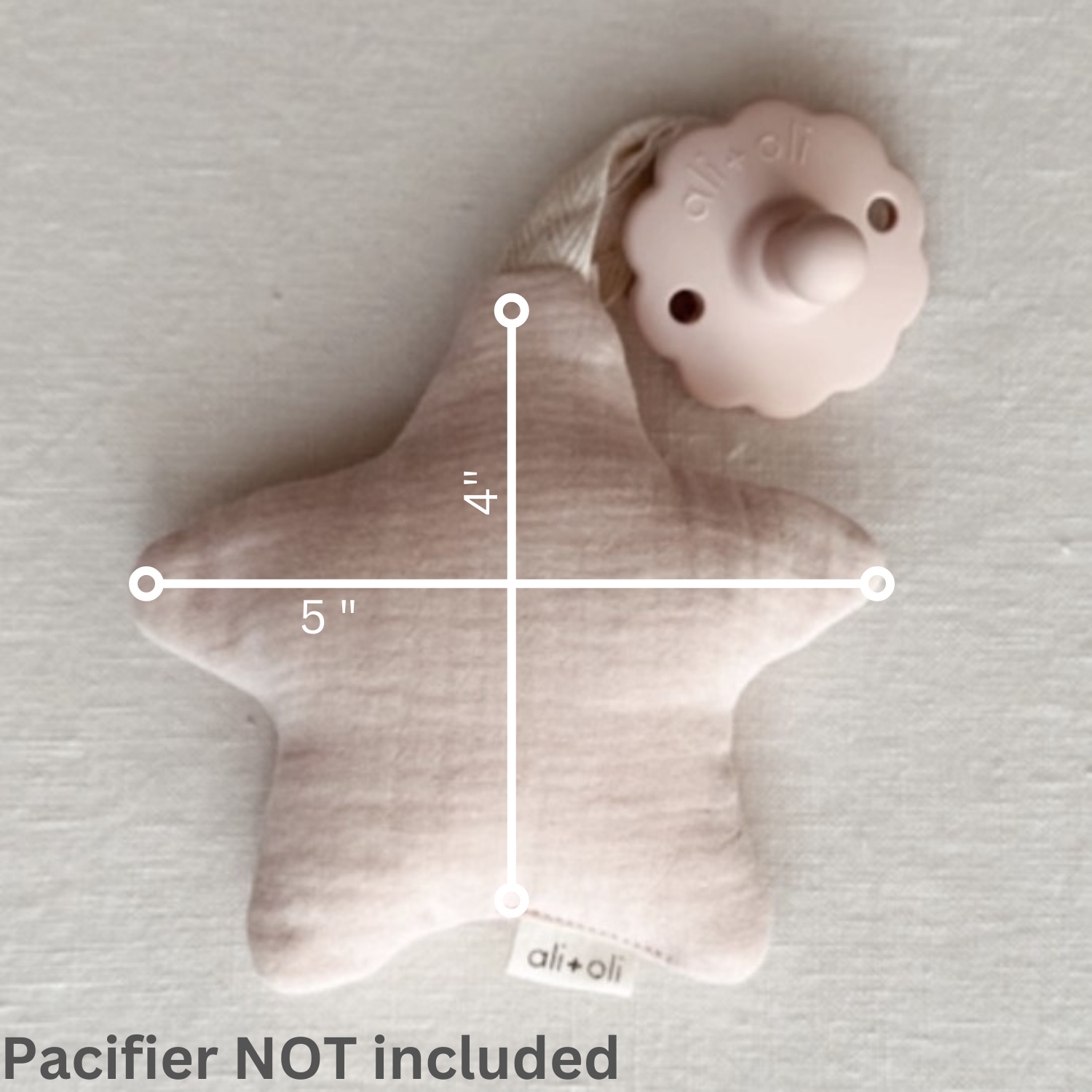 Ali+Oli - Wholesale Pacifier Clip - Baby - Star Pacifier Holder Soft Cuddly Binky Toy (Muslin Ivory)4