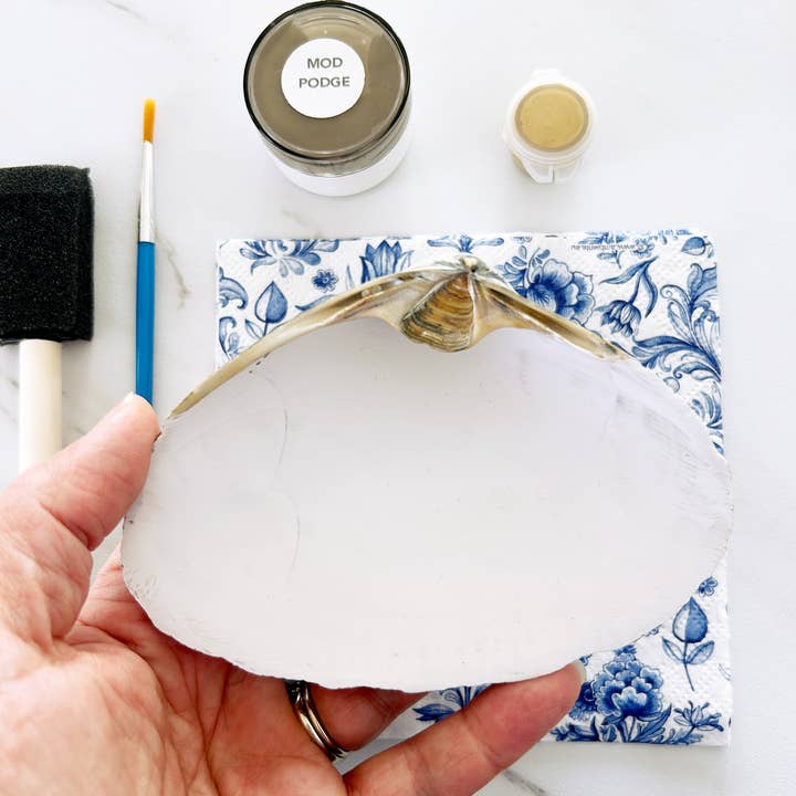 Adori Designs - Wholesale DIY Craft Kit - DIY Clam Shell Shades of Blue Mini Decoupage Kit 2