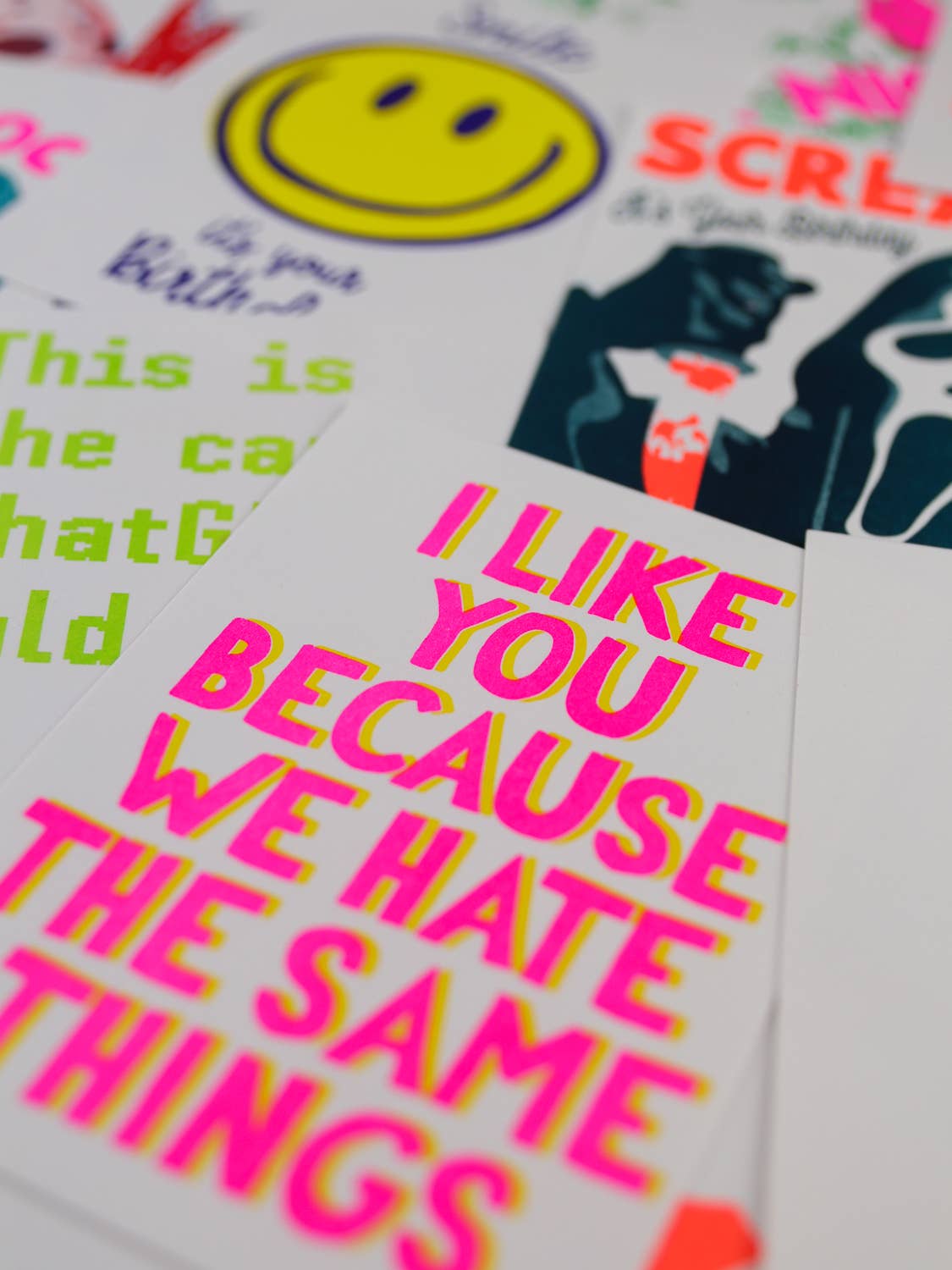 Studio Inktvis - Wholesale Friendship Card - I Like you because we hate the same things Riso Postcard7