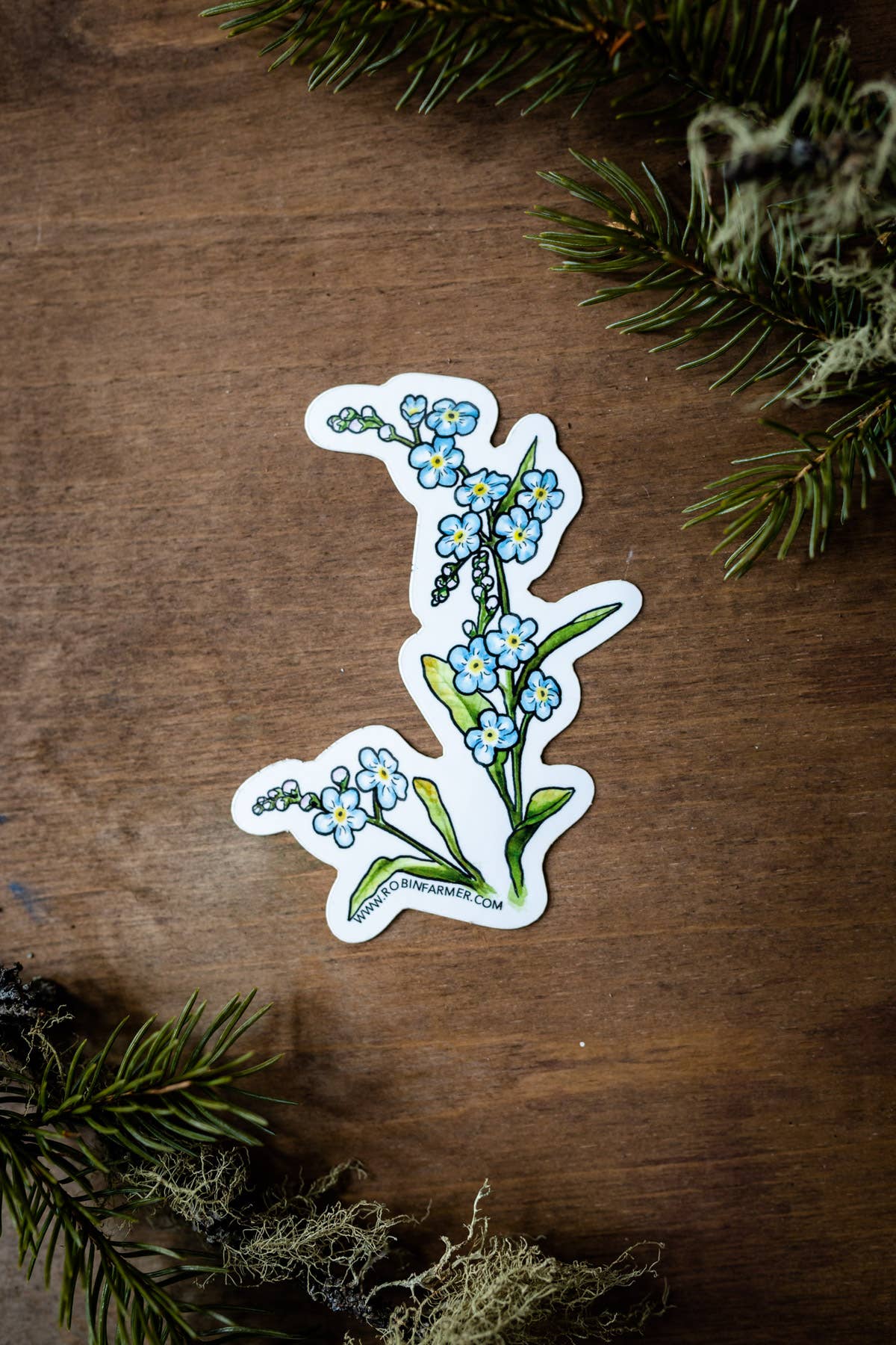 Robin Farmer Art - Wholesale Sticker - Forget-me-not Sticker1