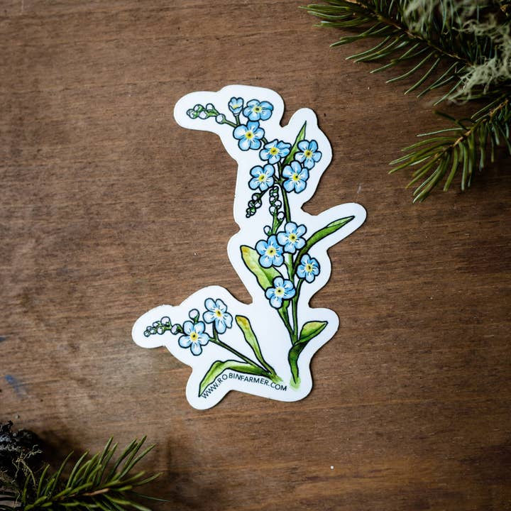 Robin Farmer Art - Wholesale Sticker - Forget-me-not Sticker1