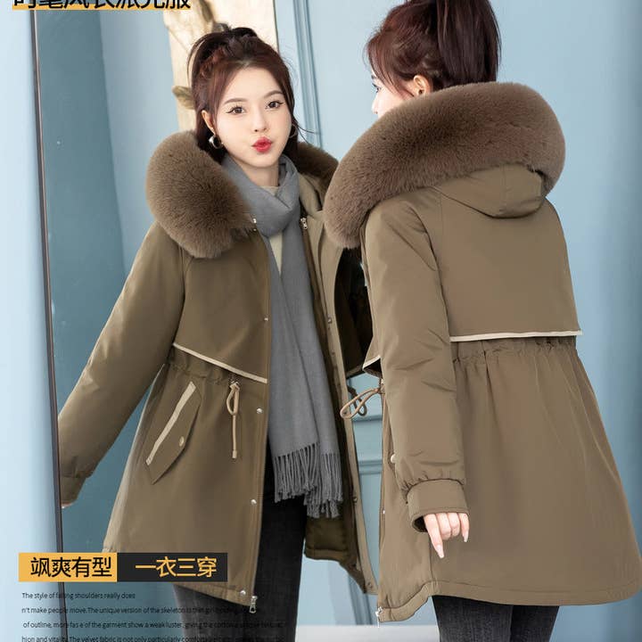 Marayn - Wholesale Parka - Women's - Chic 2025 Detachable Liner MidLength Winter Parka2