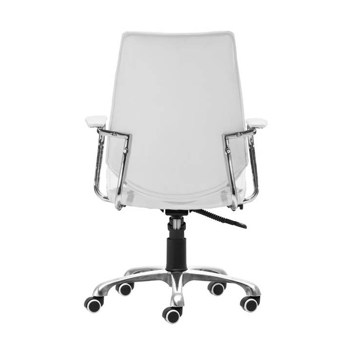 HomeRoots – wholesale Chair – White and Silver Adjustable Height Swivel Rolling Office Chair5