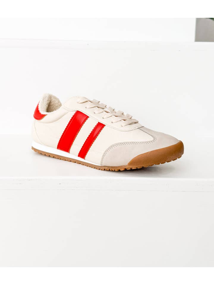 Naughty Monkey Open Pack - Wholesale Lifestyle Sneakers - Women's - Madrid Sneaker in Beige/Red2