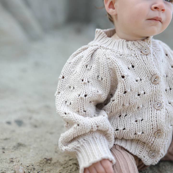 Eyelet Cardigan - Sandstone Cove for wholesale by Rivi & Kin