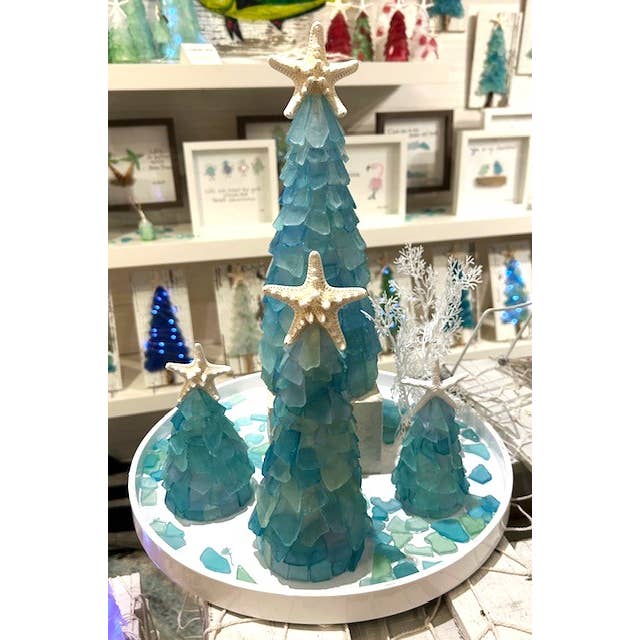 A SEAGLASS CREATION/SALTY SIGNS DESIGNS - Wholesale Christmas Decoration - 3D Seaglass Christmas Tree Box Set