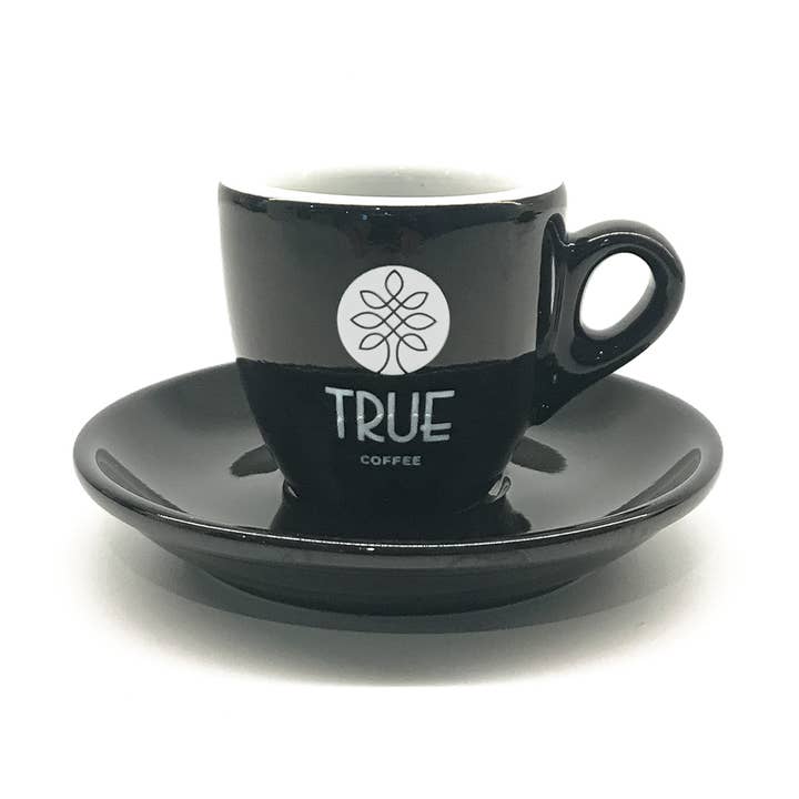Zwarte espressokop met schotel voor wholesale door TRUE Coffee