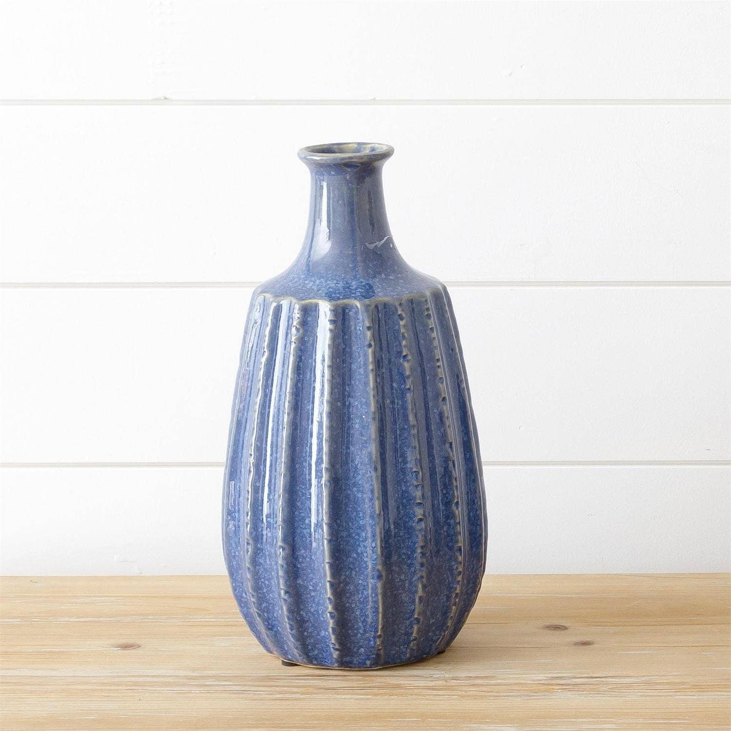 Audrey's Home & Gift – Großhandel Vasen – Keramikvase - Nautical Blue, Lg (PC)2
