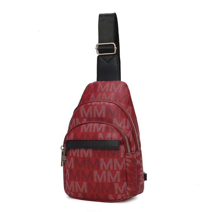 MKF Collection - Wholesale Crossbody Bag - Women's - MKF Helaena M logo Printed Women Sling Bag by Mia K9