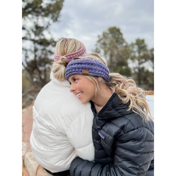 C.C Beanie - Wholesale Fashion Headband - Women's - Four Tone Ribbed Knit Women's Fashion Ponytail Headband
