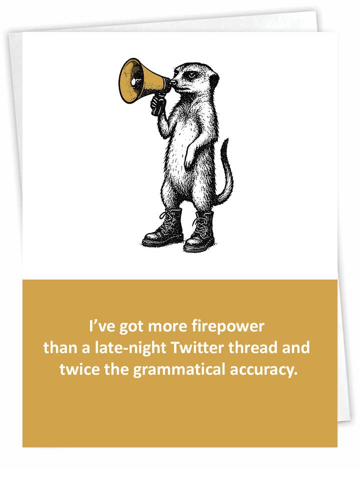 Cartão de Saudação de Protesto Engraçado - Suricata - Interior em Branco por atacado de Blue Spark Card Co