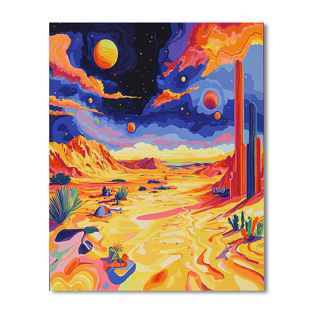 Artistry Rack - Wholesale DIY Craft Kit - Dali Inspired Surreal Desert Dreams - DIY Painting By Numbers Kit3