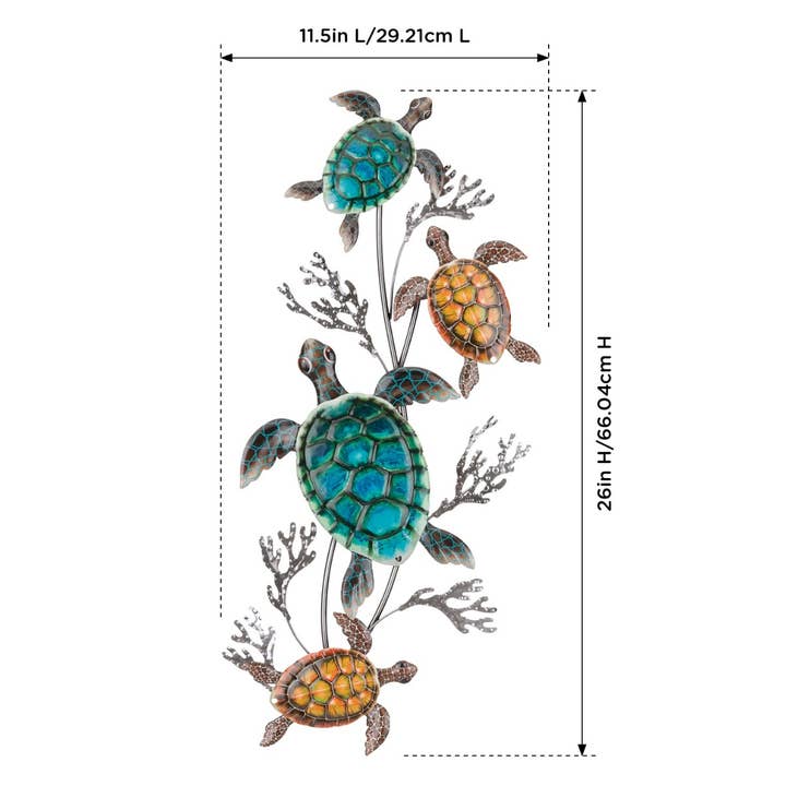 Multi Lustre Wall Decor - 4 Sea Turtle for wholesale on Faire5
