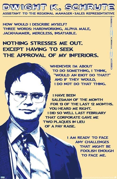 Scorpio Posters - Wholesale Poster - The Office - Dwight Schrute Quotes Poster - 22.375" x 34"0