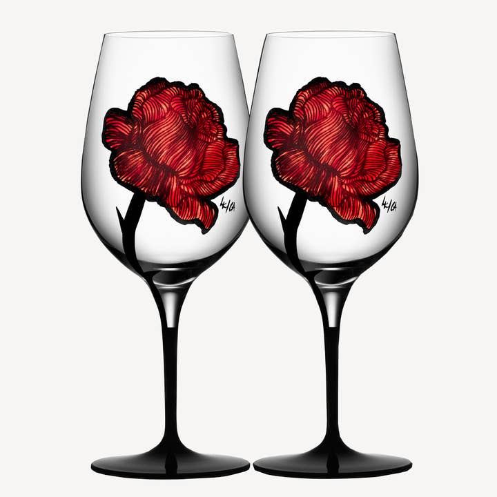 Kosta Boda - Vendita all'ingrosso Bicchieri da vino - Tattoo Wine, confezione da 2