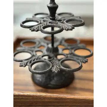Mothology Home - Wholesale Egg Cup/Holder - Cast Iron 2 Tier Ornate Egg Holder3