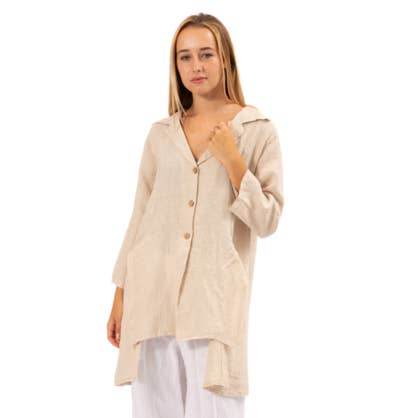 6382 Sand Vera May Italienisches Leinenoberteil für den Großhandel von VeraMay