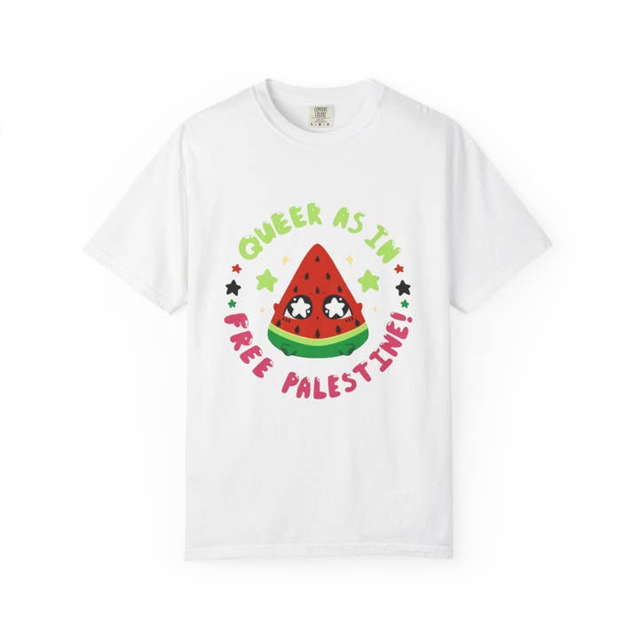 SoftBoysClub - Wholesale Screen Printed T-Shirt - Unisex - Queer as in Free Palestine T-shirt