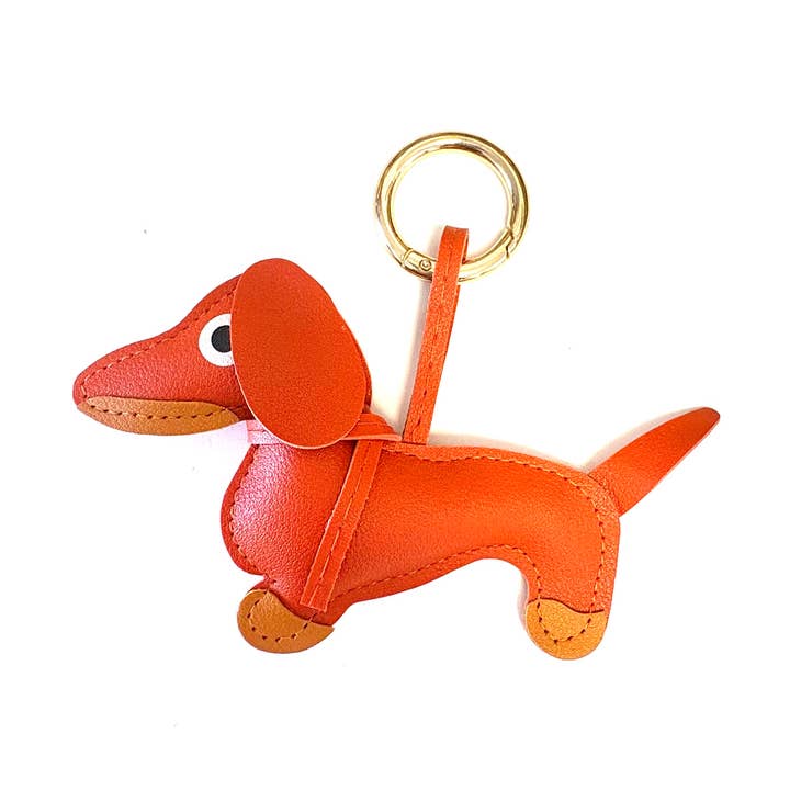 Porte-clés teckel orange et or pour la vente par Chic Le Freak