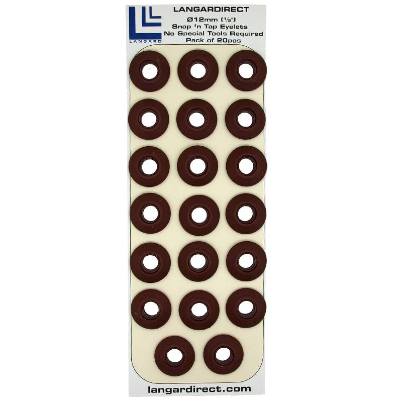 Langard - Wholesale  - 20 Brown Snap n Tap 12mm Eyelets Washer Sealed1