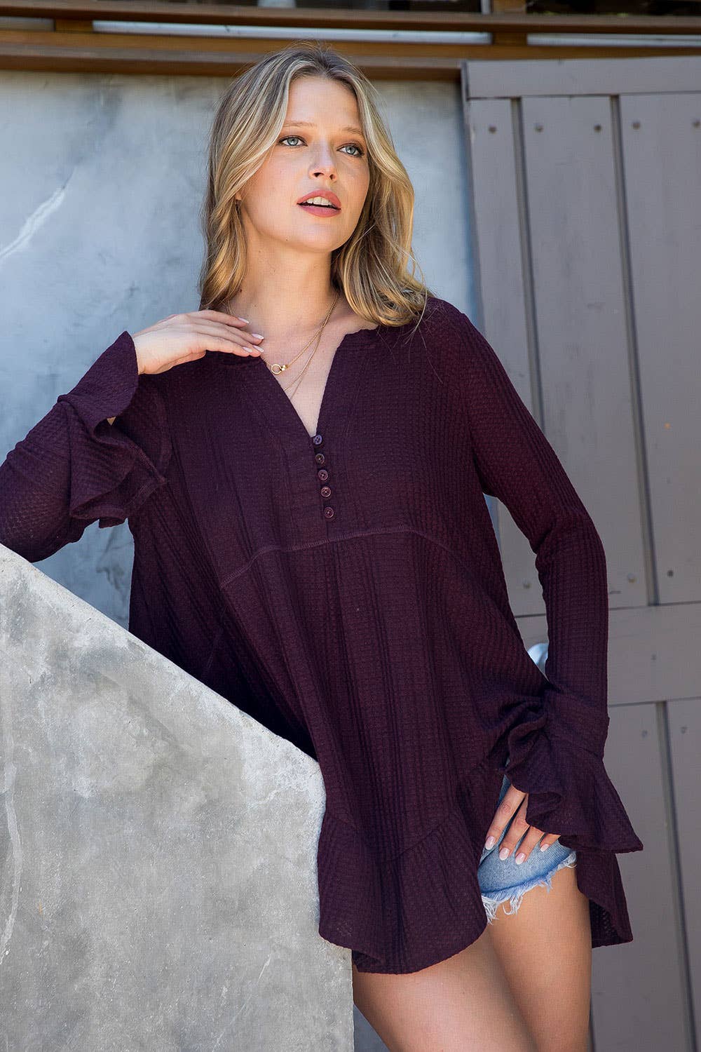 Sweet Lovely by Jen - Wholesale Tunic - Women's - SW275 - Waffle Knit Flare Top50