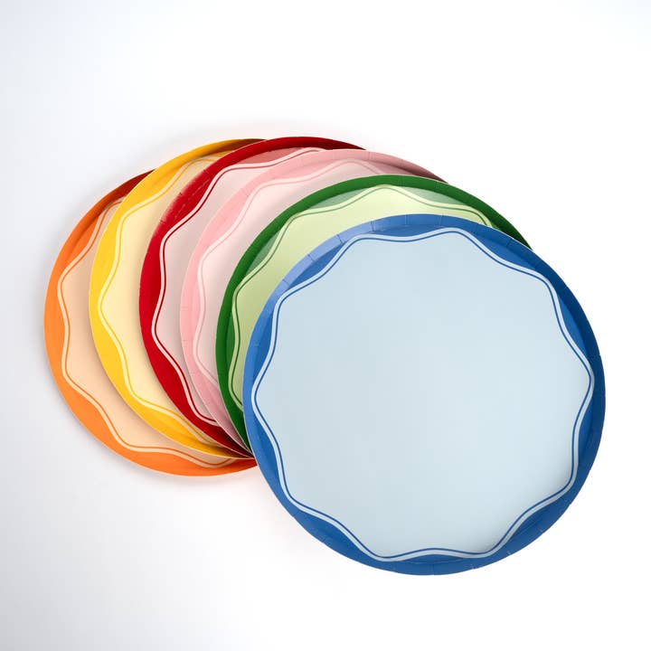 Gatherings by Curated Paperie - Wholesale Disposable Plate - Blue Color Block Dinner Paper Plates