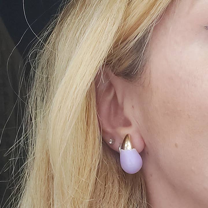 Daemon srls - Wholesale Stud/Post Earrings - DROP SPRING COLOURS - ACCIAIO inossidabile ~ Paio Orecchini goccia bombe' smaltati15