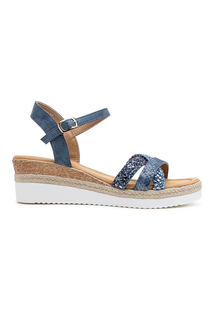 LADY GLORY – sandálias - Mulher por atacado – Sandálias compensadas com tiras entrançadas2