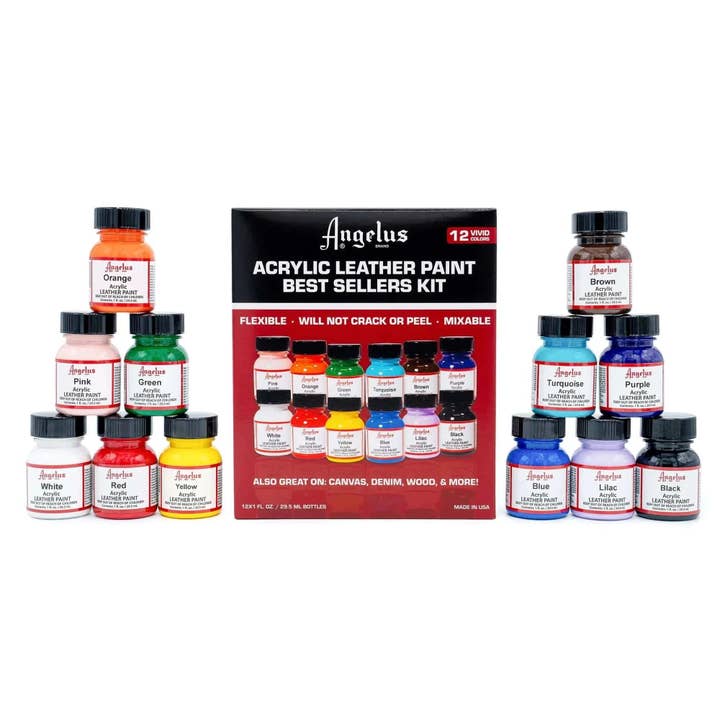 Angelus Acrylic Leather Paint - Best Sellers Kit for wholesale by Angelus Brand