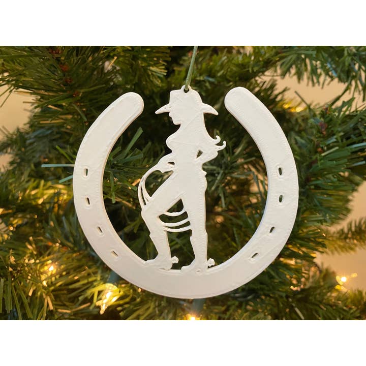 Cowboy 117 Ornament - Plastic (White) (3D-Printed) for wholesale by Economy Ornament
