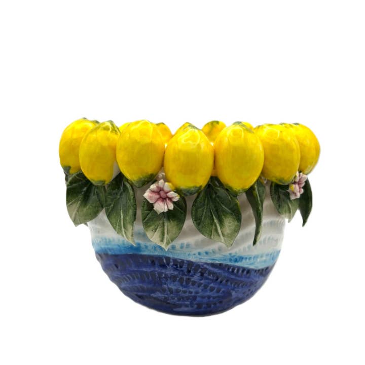 VS200 Vaso giro limones en cerámica de Capodimonte - H12cm para venta al por mayor de LUEM ART ceramiche e porcellane di Capodimonte Made In Italy