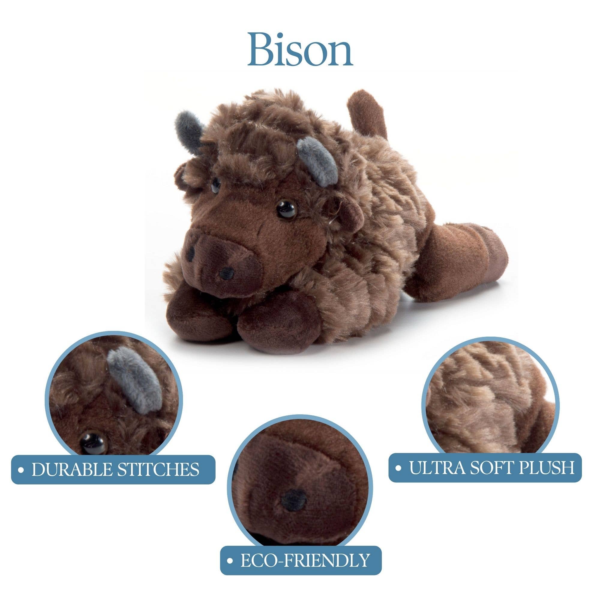 The Petting Zoo - Wholesale Stuffed/Plush Toy - Kids & Baby - 8" (21cm) Scoopz Bison / Buffalo Wild Life2