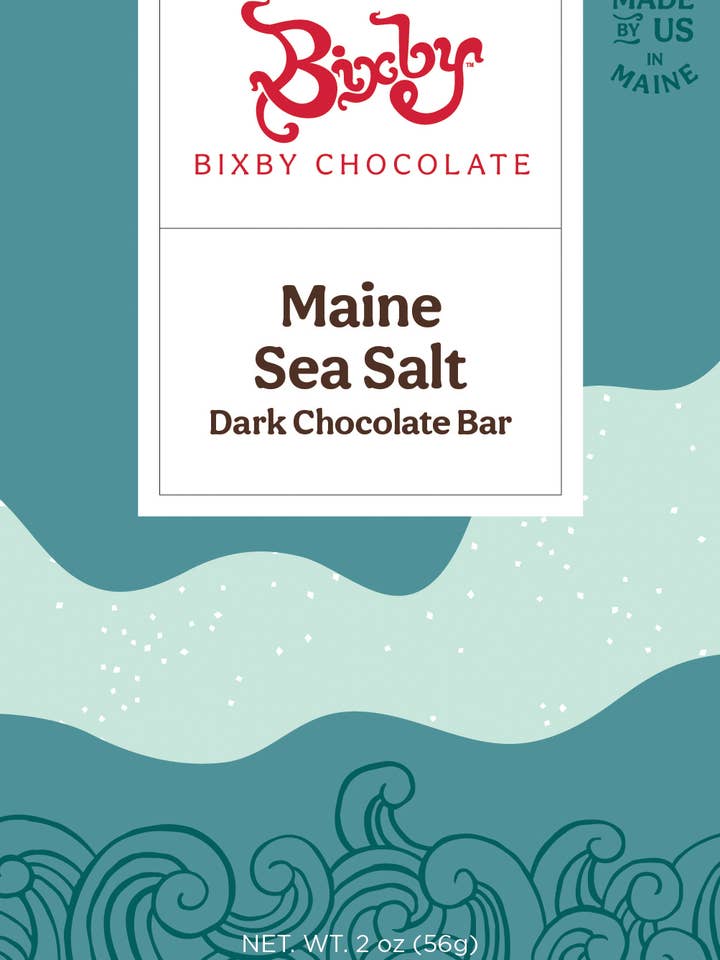 Organic Dark Chocolate Sea Salt Bar for wholesale by Bixby Chocolate