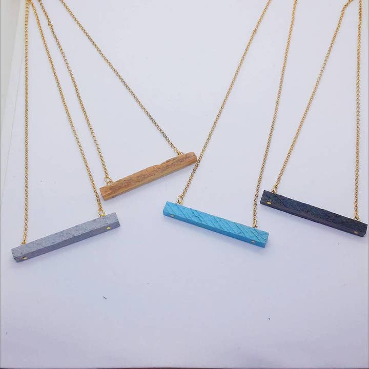 Necklace - Diffuser - Reclaimed Wood - Stainless Steel - Reclaimed Standards - the Bar for wholesale by Gardenia & Grit