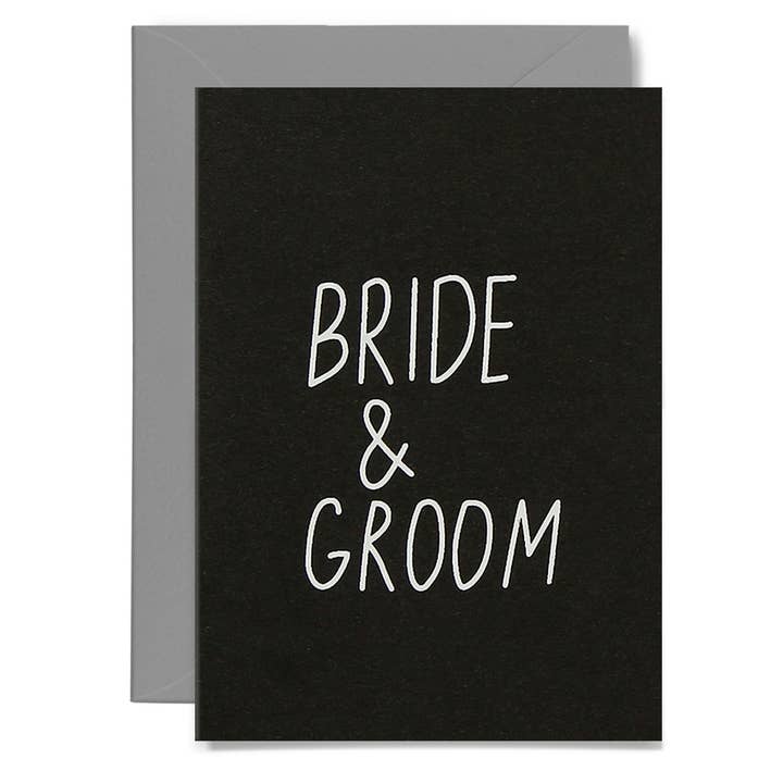 Me & Amber - Wholesale Wedding card - SLIM BRIDE + GROOM - various colours