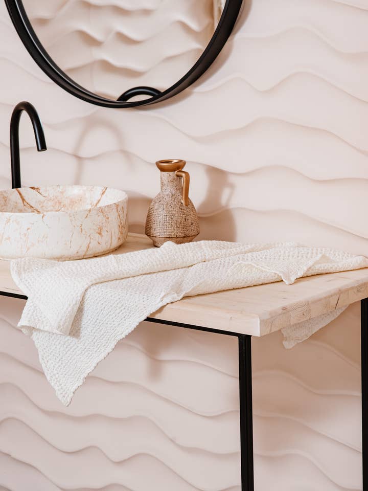 Linned vaffel Badehåndklæde for engroshandel hos LinenQ