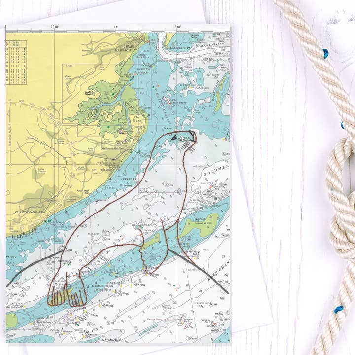 Walton Backwaters Seal Greetings Card for wholesale by NaviStitch