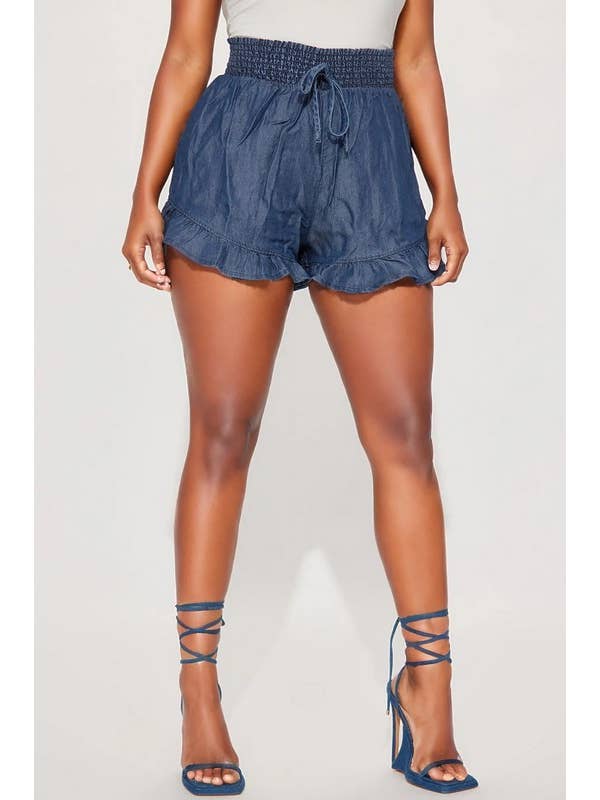 5besties inc – wholesale Shorts – Women’s – Ruffled Denim Shorts3