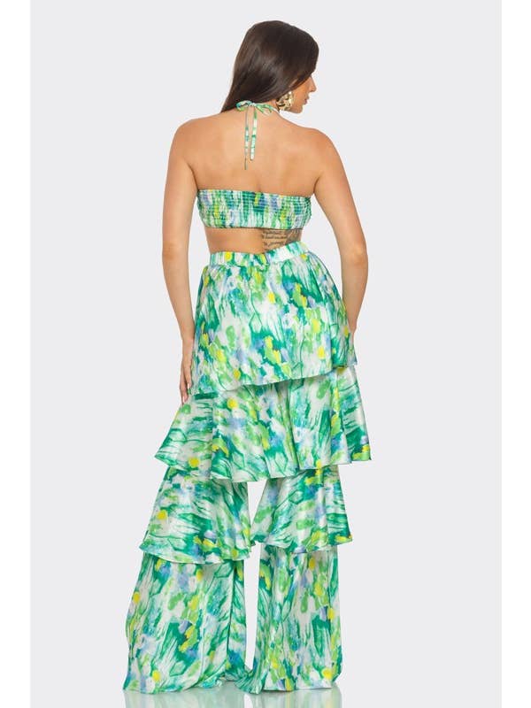 BANJUL - Wholesale Set met top en broek (GEEN Loungewear) - Dames - BCCTP44574 2-delige set met bedrukt topje en ruchesbroek4