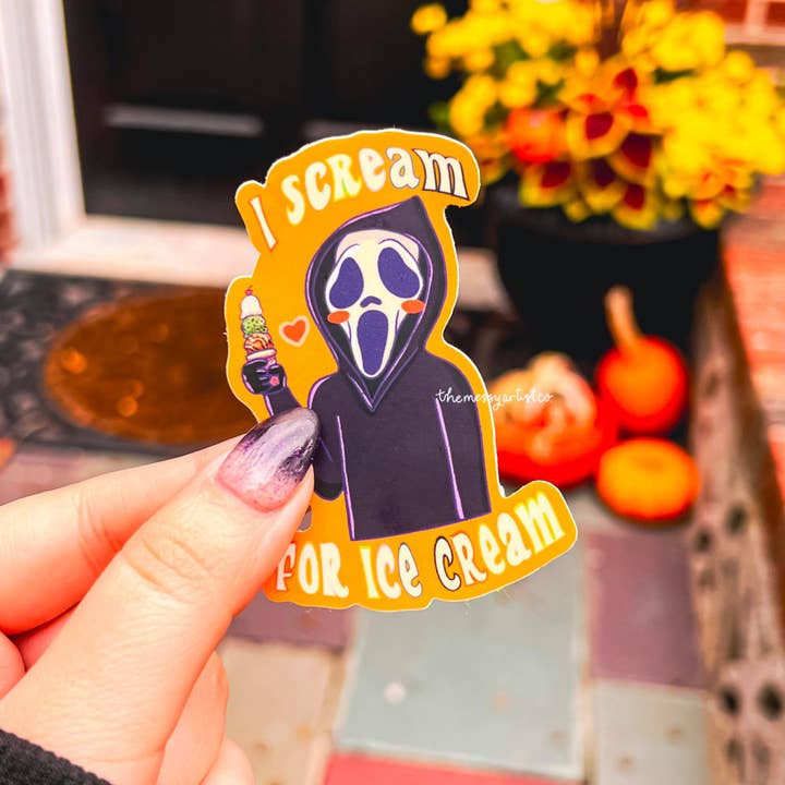 The Messy Artist Co. – Großhandel Aufkleber – Ich schreie nach Eiscreme-Aufkleber, wasserdichter Aufkleber3