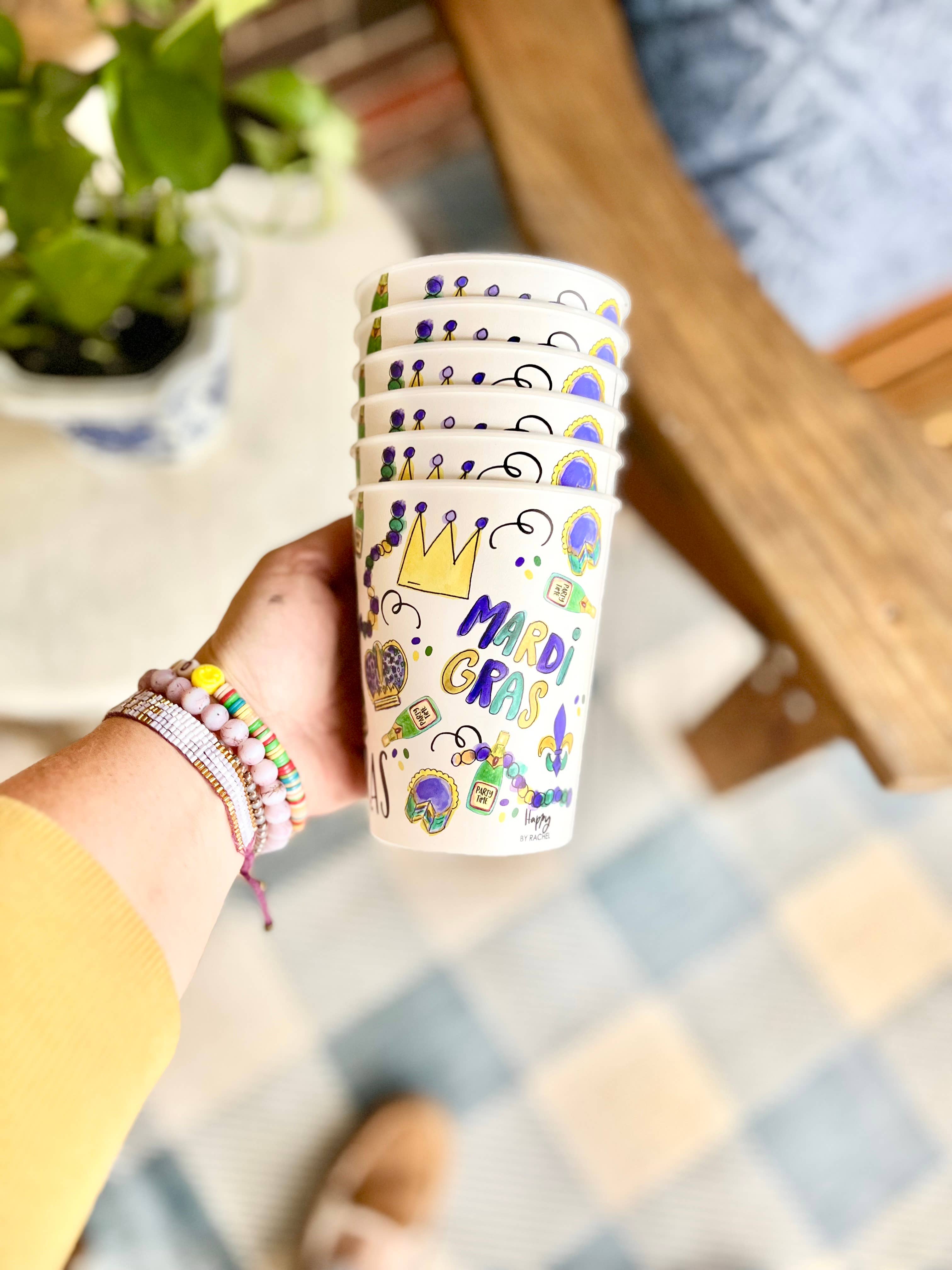 Happy By Rachel, LLC - Wholesale Disposable Cup - Mardi Gras Reusable Cups, gifts, tailgate, party cups2