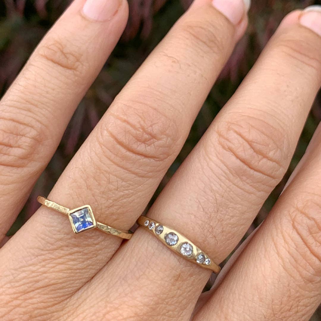 Emily Amey Jewelry - Wholesale Multi-stone ring - Luna Sol stacking rings in 14k Gold2